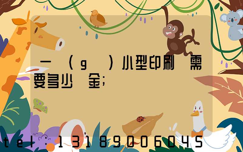 一個(gè)小型印刷廠需要多少資金