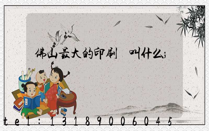 佛山最大的印刷廠叫什么