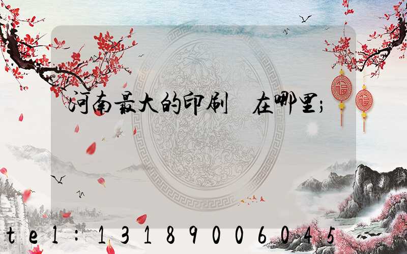 河南最大的印刷廠在哪里