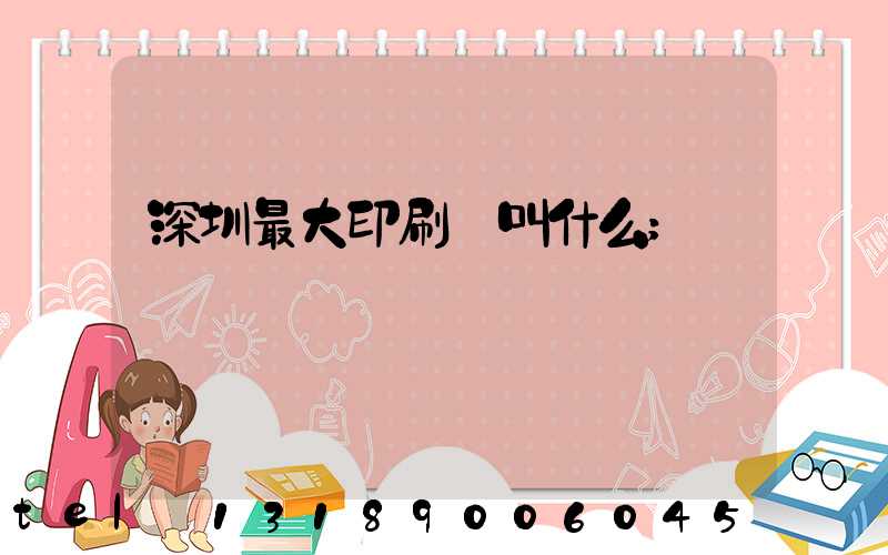 深圳最大印刷廠叫什么