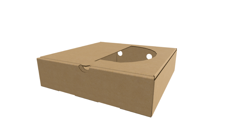 飛機(jī)盒- 開窗透氣孔披薩翻蓋盒設(shè)計結(jié)構(gòu)圖